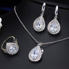 CWWZircons Attractive Champagne Yellow Water Drop Jewelry Set