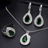CWWZircons Attractive Champagne Yellow Water Drop Jewelry Set