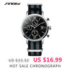 SINOBI Relojes Hombre 2017 Masculino Top Brand Luxury Business Quartz Watch Chronograph Mens Watches Man Waterproof Wristwatch