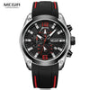 Megir Men's Quartz Waterproof Watch with Rubber Strap