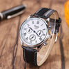 Men Generalsiness Leather Strap Quartz Watch