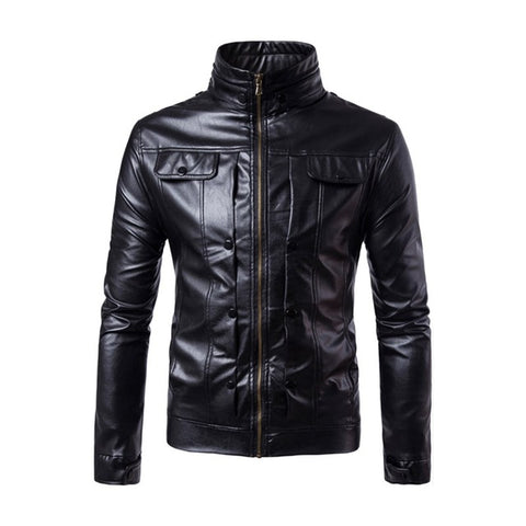Faux Leather 4XL Jacket Fashion Mens Slim Motorcycle Biker Jackets