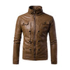 Faux Leather 4XL Jacket Fashion Mens Slim Motorcycle Biker Jackets