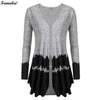 Women Casual V-Neck Long Sleeve Patchwork