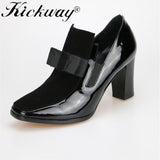 Kickway High Heels Pumps Genuine Leather Shoes women ladies black Sexy chaussure femme 34-44