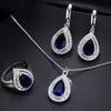 CWWZircons Attractive Champagne Yellow Water Drop Jewelry Set