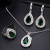 CWWZircons Attractive Champagne Yellow Water Drop Jewelry Set