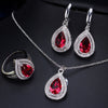 CWWZircons Attractive Champagne Yellow Water Drop Jewelry Set
