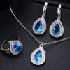 CWWZircons Attractive Champagne Yellow Water Drop Jewelry Set
