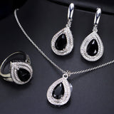 CWWZircons Attractive Champagne Yellow Water Drop Jewelry Set