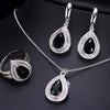 CWWZircons Attractive Champagne Yellow Water Drop Jewelry Set
