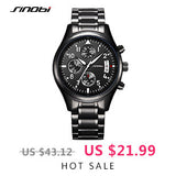 SINOBI Relojes Hombre 2017 Masculino Top Brand Luxury  Business Quartz Watch Chronograph Mens Watches  Man Waterproof Wristwatch