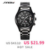 SINOBI Relojes Hombre 2017 Masculino Top Brand Luxury  Business Quartz Watch Chronograph Mens Watches  Man Waterproof Wristwatch