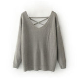 new woman Korean style back deep V tied rope long sleeves