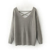 new woman Korean style back deep V tied rope long sleeves