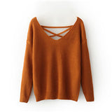 new woman Korean style back deep V tied rope long sleeves