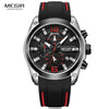 Megir Men's Quartz Waterproof Watch with Rubber Strap