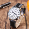 Men Generalsiness Leather Strap Quartz Watch