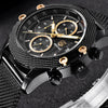 BENYAR Sport Chronograph Fashion Watches Men Mesh & Rubber Band Waterproof