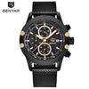 BENYAR Sport Chronograph Fashion Watches Men Mesh & Rubber Band Waterproof