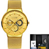 LIGE Fashion  Luxury Quartz Watch Men Casual Slim Mesh Steel