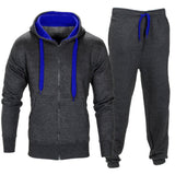 Men Stretchy Trousers Hooded Coat Jacket Pants