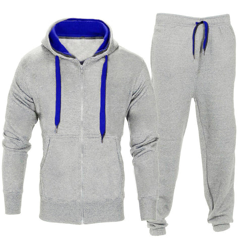 Men Stretchy Trousers Hooded Coat Jacket Pants