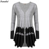 Women Casual V-Neck Long Sleeve Patchwork