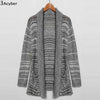 Women Knitted Sweaters Lapel Long Sleeve